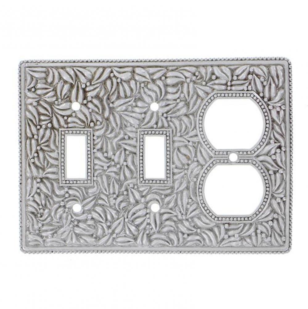 San Michele, Wall Plate, Double Toggle/Outlet Satin Nickel