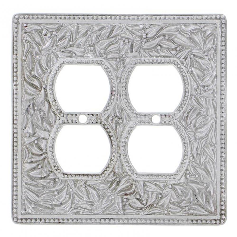 San Michele, Wall Plate, Jumbo, Double Outlet, Satin Nickel