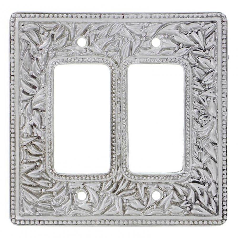 San Michele, Wall Plate, Jumbo, Double Dimmer, Satin Nickel