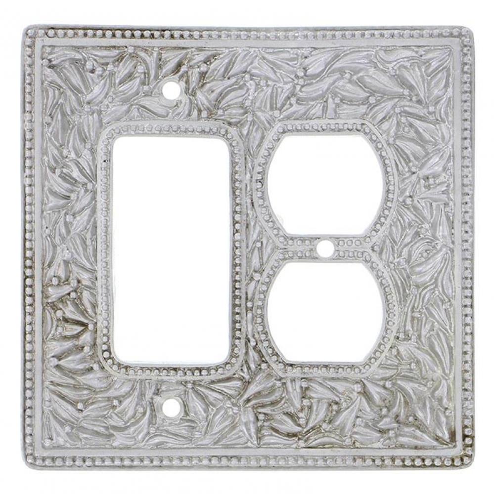 San Michele, Wall Plate, Jumbo, Dimmer/Outlet, Satin Nickel