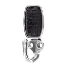 Vicenza Designs H5015-VP-BL - Equestre, Hook, Leather Insert, Black, Vintage Pewter