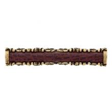 Vicenza Designs K1118-AB-BR - Liscio, Pull, Leather Insert, 3 Inch, Brown, Antique Brass