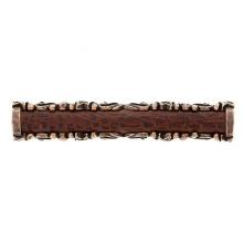 Vicenza Designs K1118-AC-BR - Liscio, Pull, Leather Insert, 3 Inch, Brown, Antique Copper