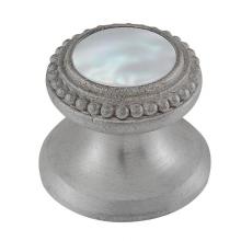 Vicenza Designs K1147-SN-MP - Gioiello, Knob, Small, Round, Stone Insert, Style 8, Mother of Pearl, Satin Nickel