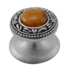 Vicenza Designs K1149-SN-TE - San Michele, Knob, Small, Stone Insert, Tiger''s Eye, Satin Nickel