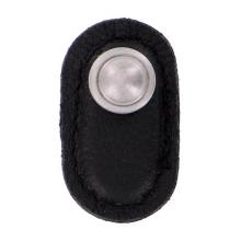 Vicenza Designs K1169-SN-BL - Sanzio, Knob, Large, Leather, Black, Satin Nickel