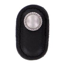 Vicenza Designs K1173-SN-BL - Equestre, Knob, Large, Leather, Black, Satin Nickel