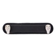 Vicenza Designs K1176-4-SN-BL - Equestre, Pull, Leather, Horse, 4 Inch, Black, Satin Nickel