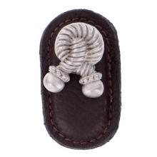 Vicenza Designs K1179-SN-BR - Equestre, Knob, Large, Leather, Rope, Brown, Satin Nickel