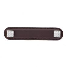 Vicenza Designs K1182-4-SN-BR - Tiziano, Pull, Leather, Square, 4 Inch, Brown, Satin Nickel