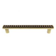 Vicenza Designs P2015-9-AB - Sanzio, Pull, Appliance, Lines and Beads, 9 Inch, Antique Brass