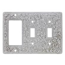 Vicenza Designs WP7012-SN - San Michele, Wall Plate, Double Toggle/Dimmer, Satin Nickel