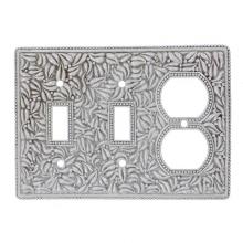 Vicenza Designs WP7015-SN - San Michele, Wall Plate, Double Toggle/Outlet Satin Nickel