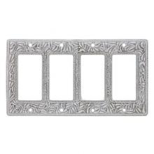 Vicenza Designs WP7016-SN - San Michele, Wall Plate, Quad Dimmer, Satin Nickel