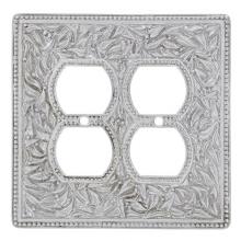 Vicenza Designs WPJ7003-SN - San Michele, Wall Plate, Jumbo, Double Outlet, Satin Nickel