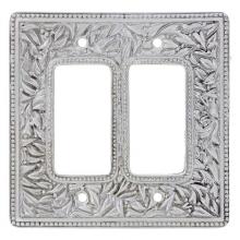 Vicenza Designs WPJ7005-SN - San Michele, Wall Plate, Jumbo, Double Dimmer, Satin Nickel