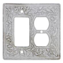 Vicenza Designs WPJ7011-SN - San Michele, Wall Plate, Jumbo, Dimmer/Outlet, Satin Nickel