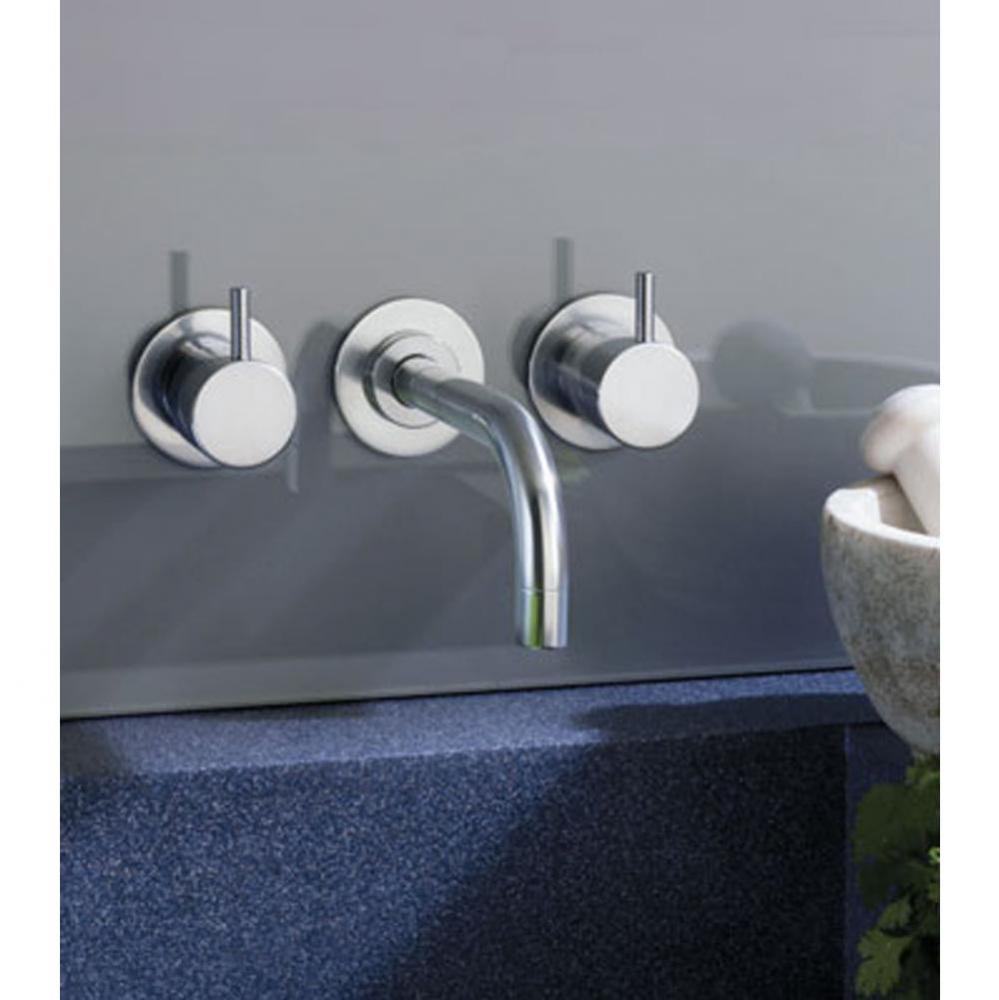 1511 Two-Handle Basin Set, 6'' Spout in Center and Rosette Trim