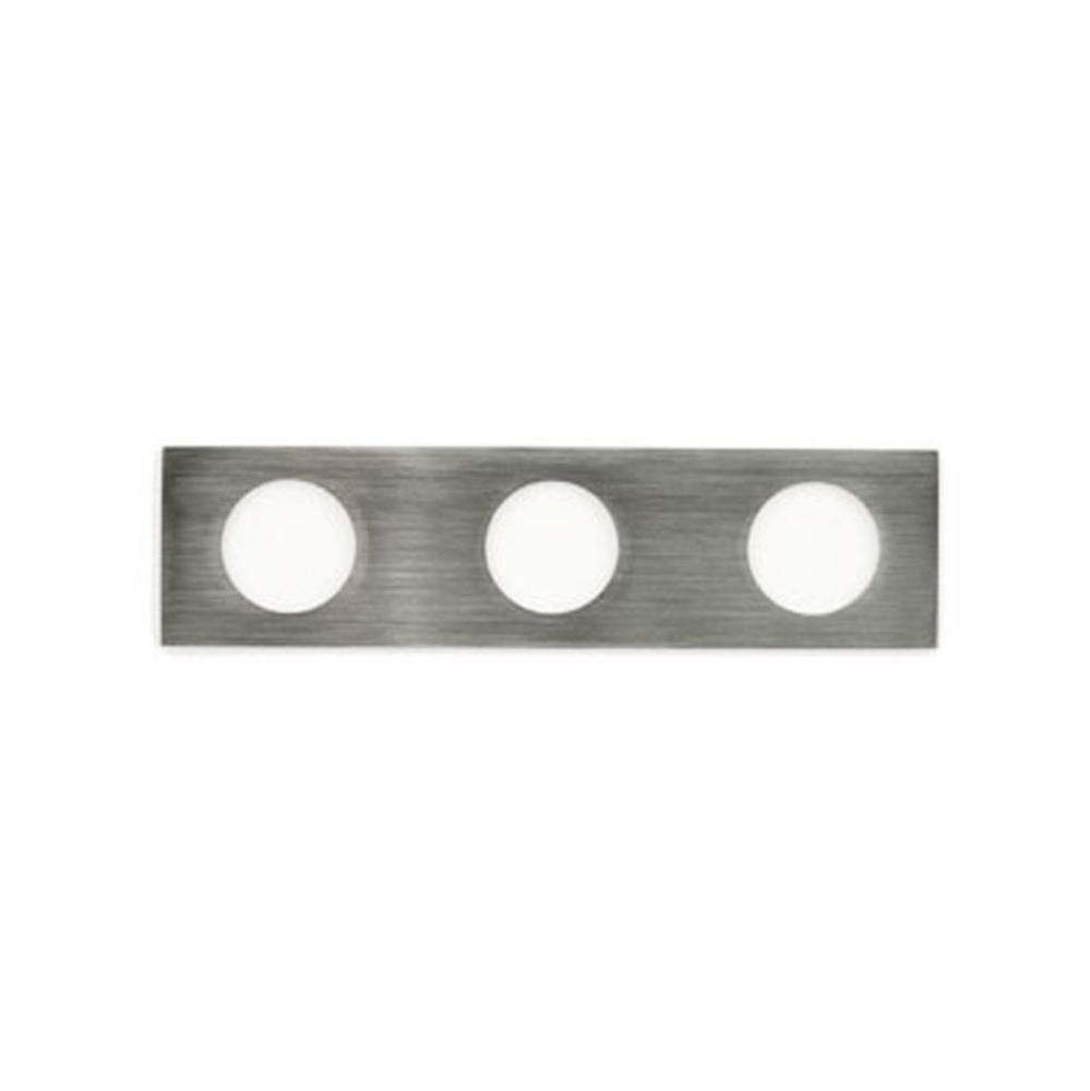 3-hole plate- 2-3/8'' x 9'', hole dia. L to R: 1-1/2'',