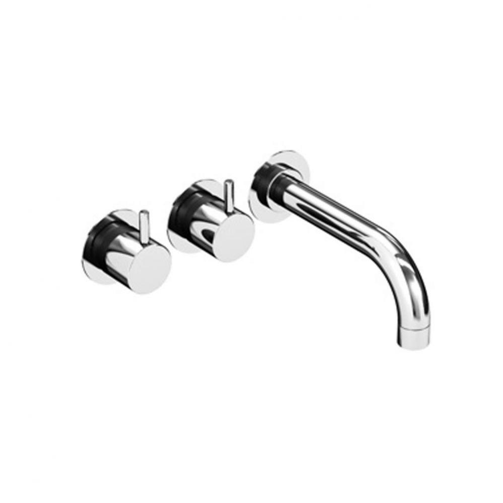 611C  Two-Handle Mixer, 6'' High-Flow Spout to Right and Rosette Trim