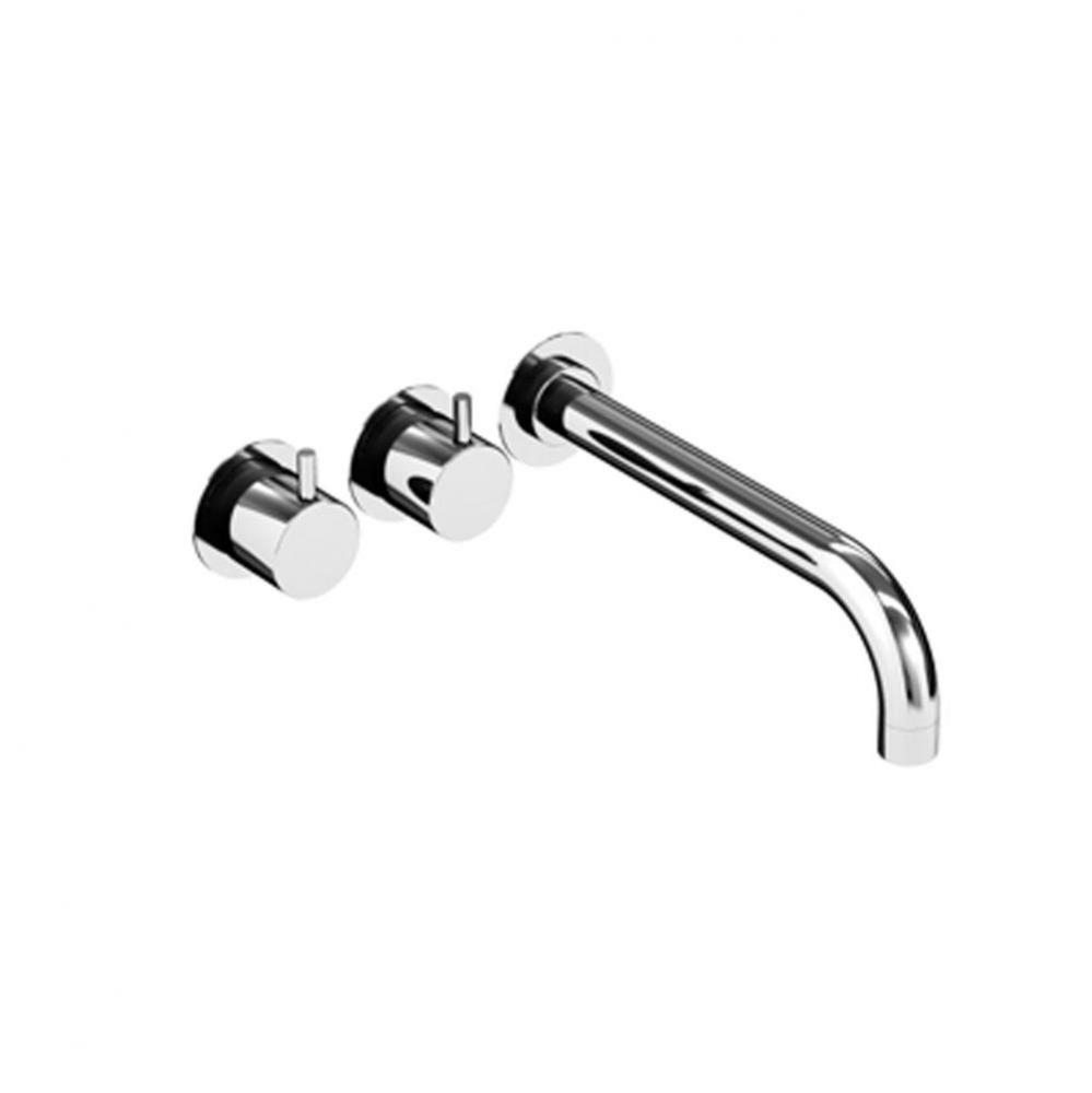 621C  Two-Handle Mixer, High-Flow 9'' Spout to Right and Rosette Trim