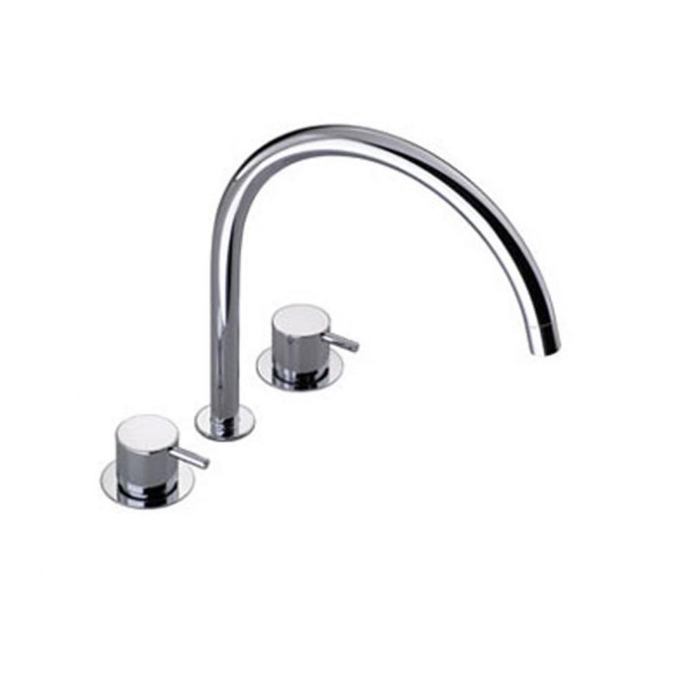 KV15  Three-Hole Deck-Mounted Basin or Kitchen Faucet with standard 1'' lever and