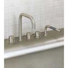 Vola SC11-16 - SC11  Two-Handle Tub Mixer with Double Swivel Spout and Mixer with Handspray with