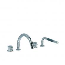 Vola SC12-16 - SC12  One-Handle Tub Mixer with Swivel Spout and Mixer with Handspray with rosette