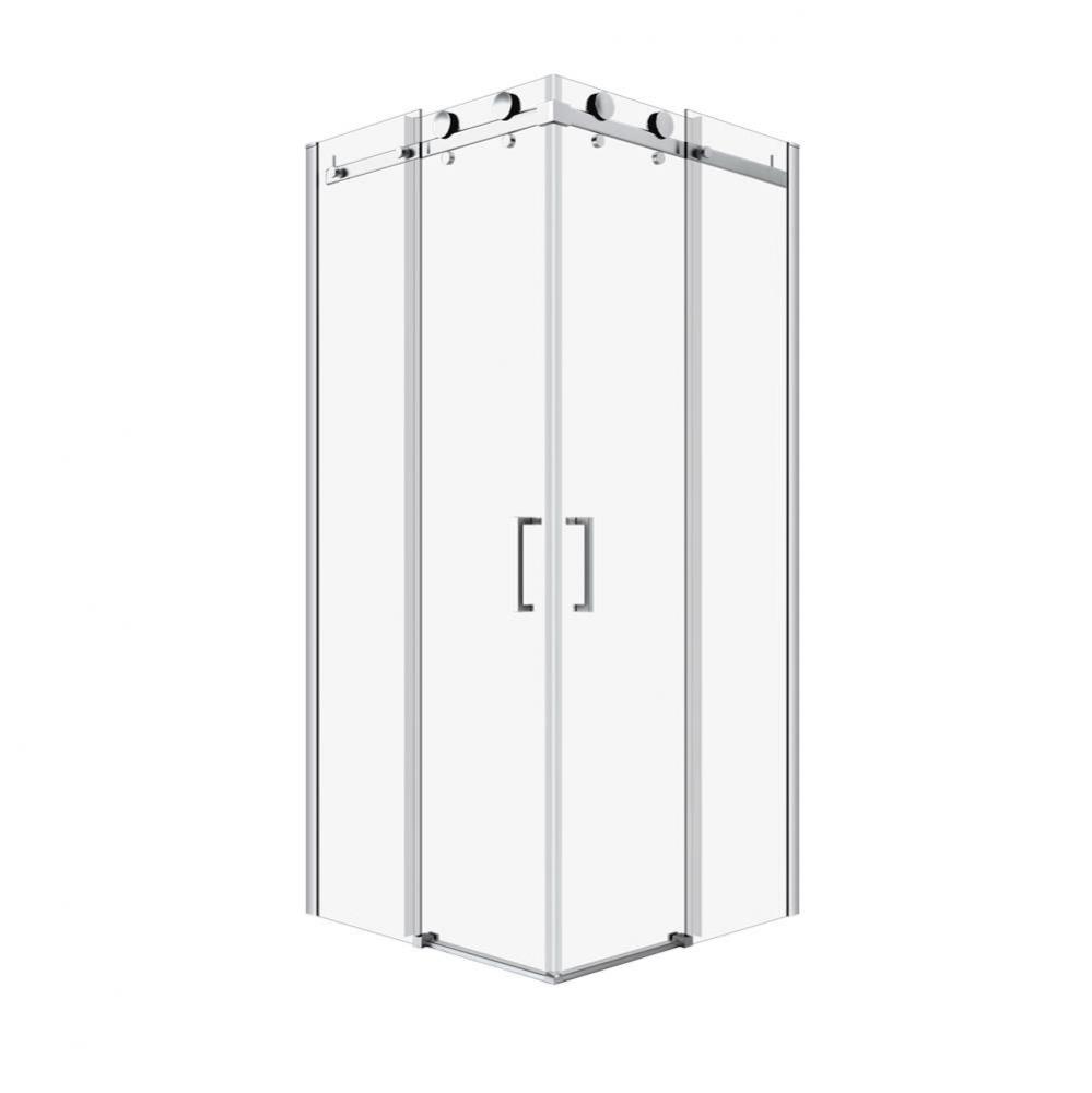 Bellini 36'' X 36'' Chrome Clear Square Corner Shower Door