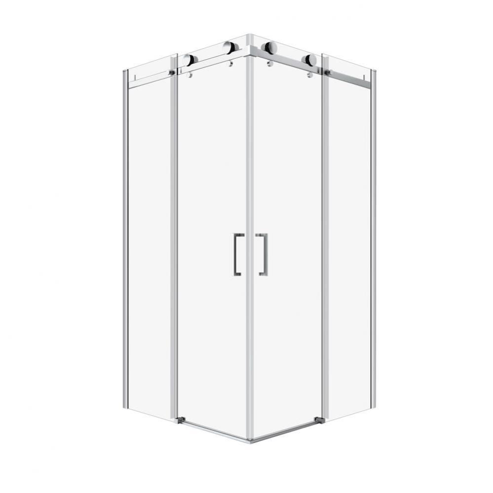 Bellini 42'' X 42'' Chrome Clear Square Corner Shower Door