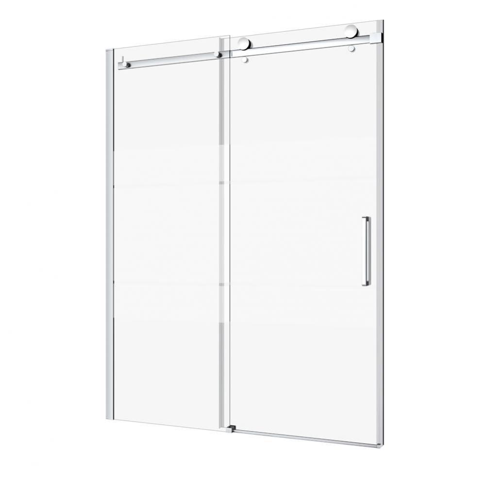 Bellini 60'' Chrome Frost Patern Left Shower Closing Wall