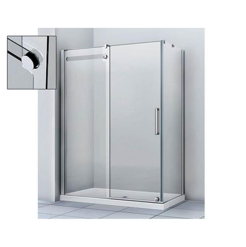 Pure 60  Chrome Clear Straight  Shower Door