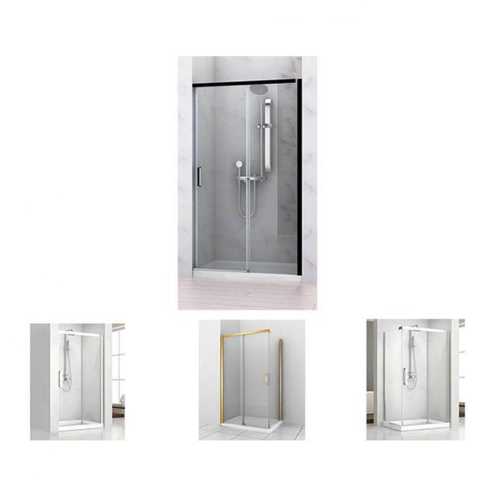 Versa 48 Nickel Clear Straight Shower Door