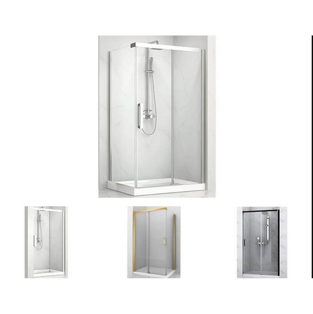 Versa 60 Nickel Clear Straight Shower Door