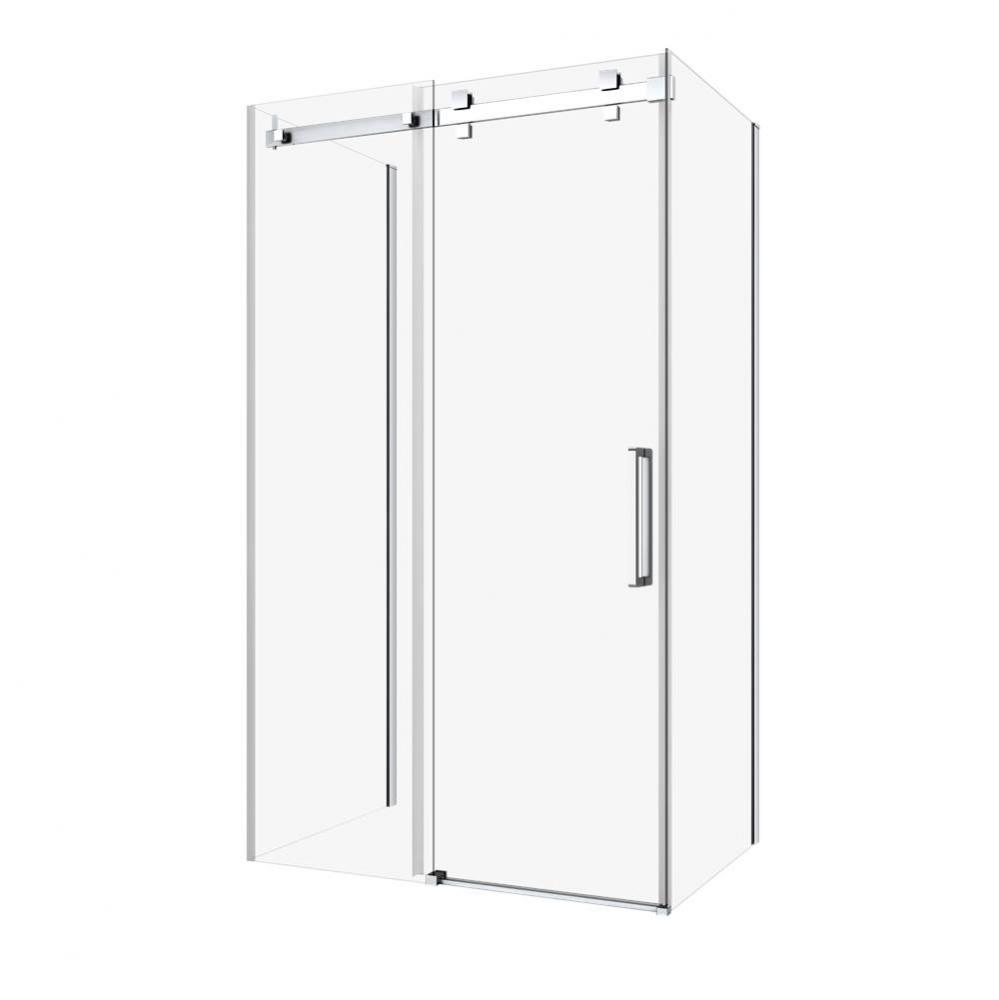 Piazza 54 Straight Shower Door Wall Closing Chrome Clear