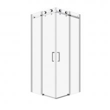 Zitta DBL3636NCAD21 - Bellini 36'' X 36'' Chrome Clear Square Corner Shower Door