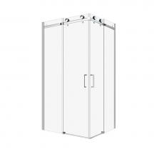 Zitta DBL4236NRED21 - Bellini 42'' X 36'' Chrome Clear Rectangular Corner Shower Door