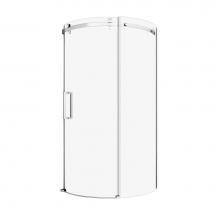Zitta DPA3636NRDH21 - Piazza 36X36 Chrome Clear Round Corner Shower Door Right Side