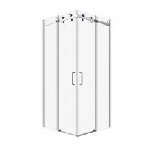 Zitta DPA3636NCAD21 - Piazza 36''X 36'' Chrome Clear Square Corner Shower Door