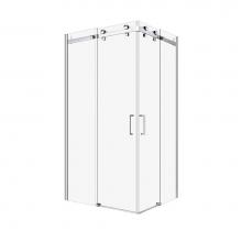 Zitta DPA4236NRED21 - Piazza 42'' X 36'' Chrome Clear Rectangular Corner Shower Door