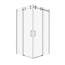 Zitta DPA4242NCAD21 - Piazza 42'' X 42'' Chrome Clear Square Corner Shower Door