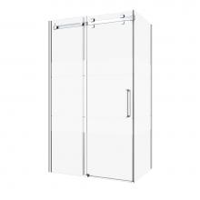 Zitta DPB6000WSTG24 - Piazza 60'' Chrome Frost Patern Left Shower Closing Wall