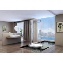 Zitta DPA4242IRD21 - Piazza 42X42 Chrome Clear Freestanding Shower With Column