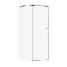Zitta DVG3636NRDH21 - Vague 36X36  Chrome Clear Corner Shower Door Right Side