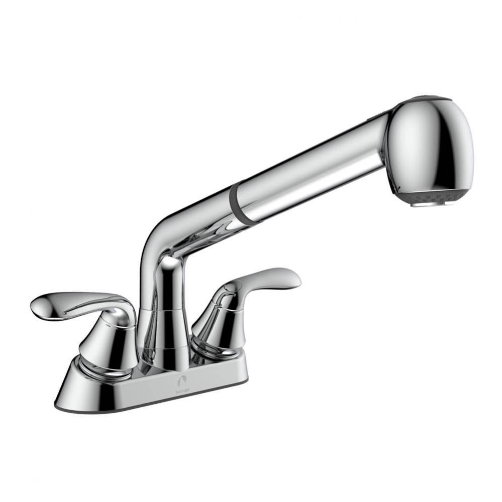 Laundry Faucet Pullout, Cp, 2 Handles, Hspray, Garden