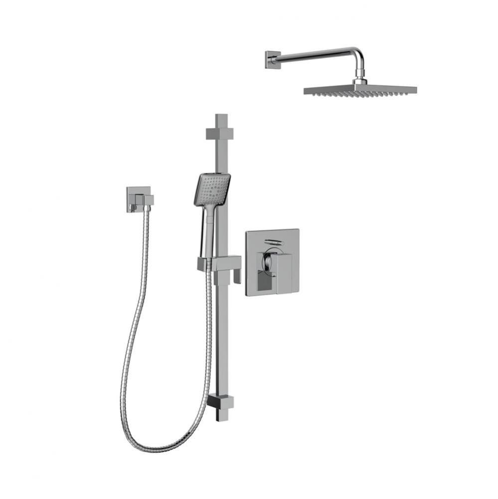 Axo Shower Faucet W/ Div Cp Sliding Bar & Rain Shower