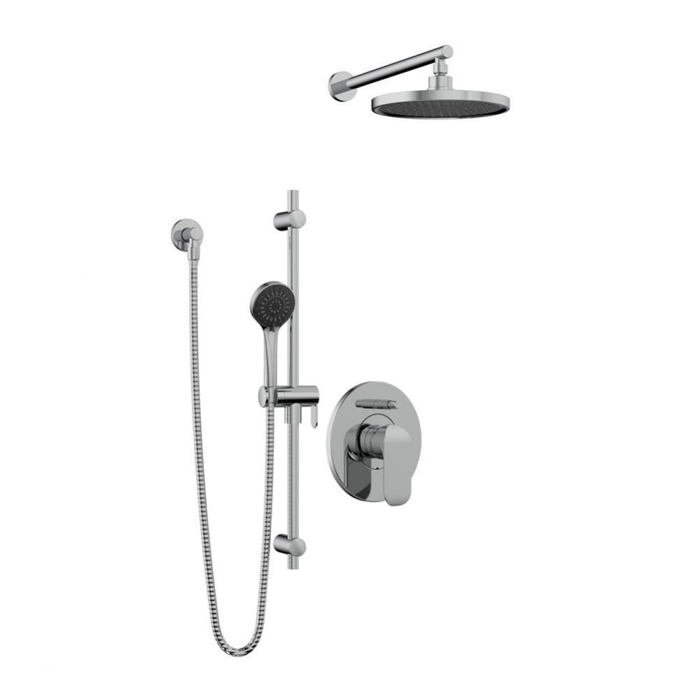 Kar Shower Faucet W/ Div Cp Sliding Bar & Rain Shower