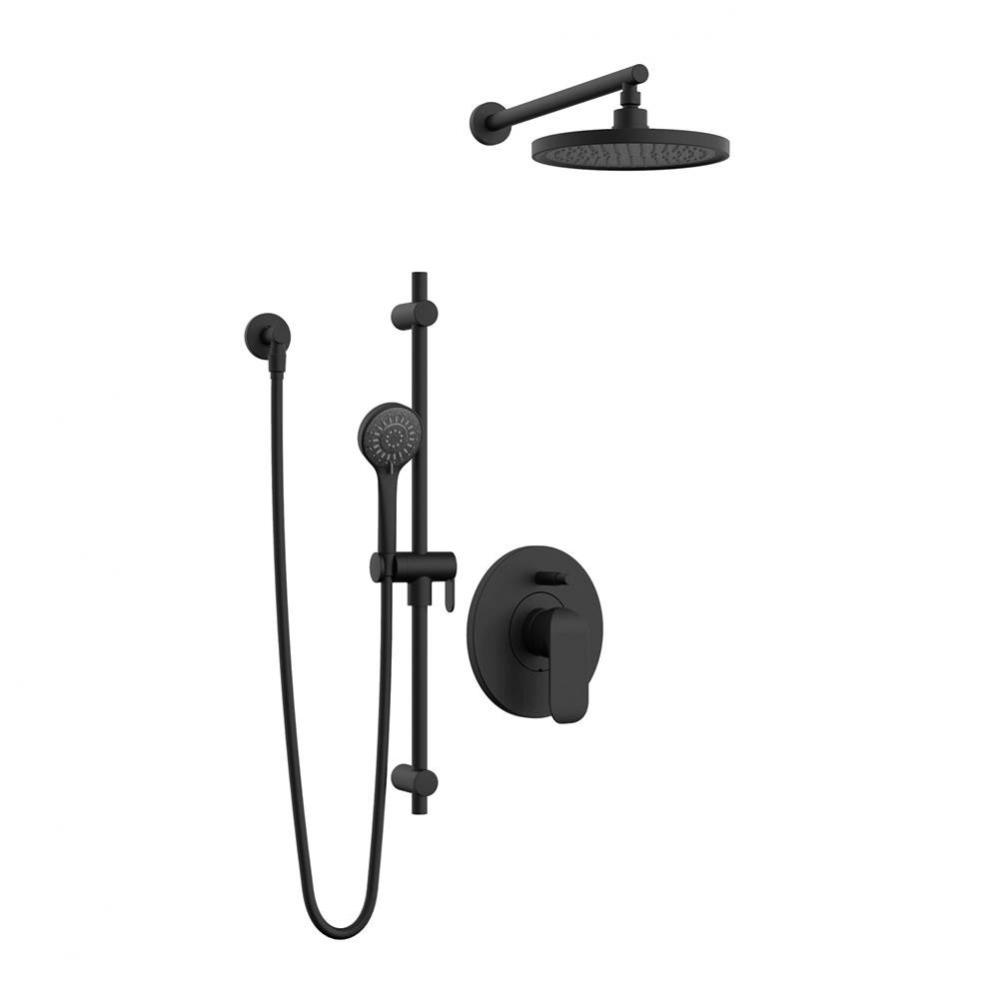 Kar Shower Faucet W/ Div Mb Sliding Bar & Rain Shower