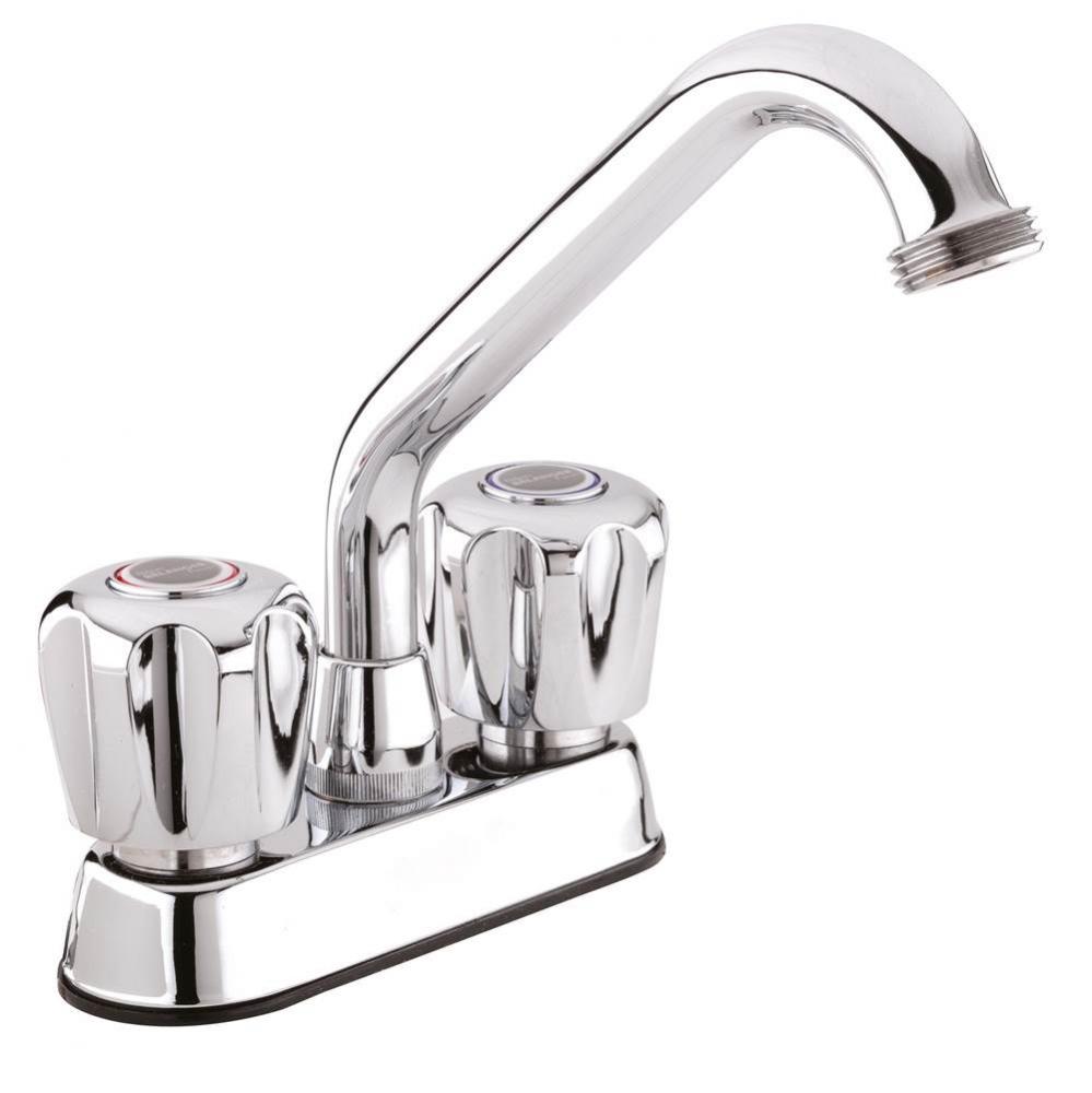 4'' Deck Laundry Faucet Cp W/K2 Chrome Round Handle Plastic