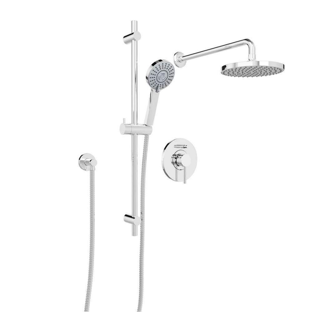 Shower Faucet W/ Div Cp, Sliding Bar & Rain Shower